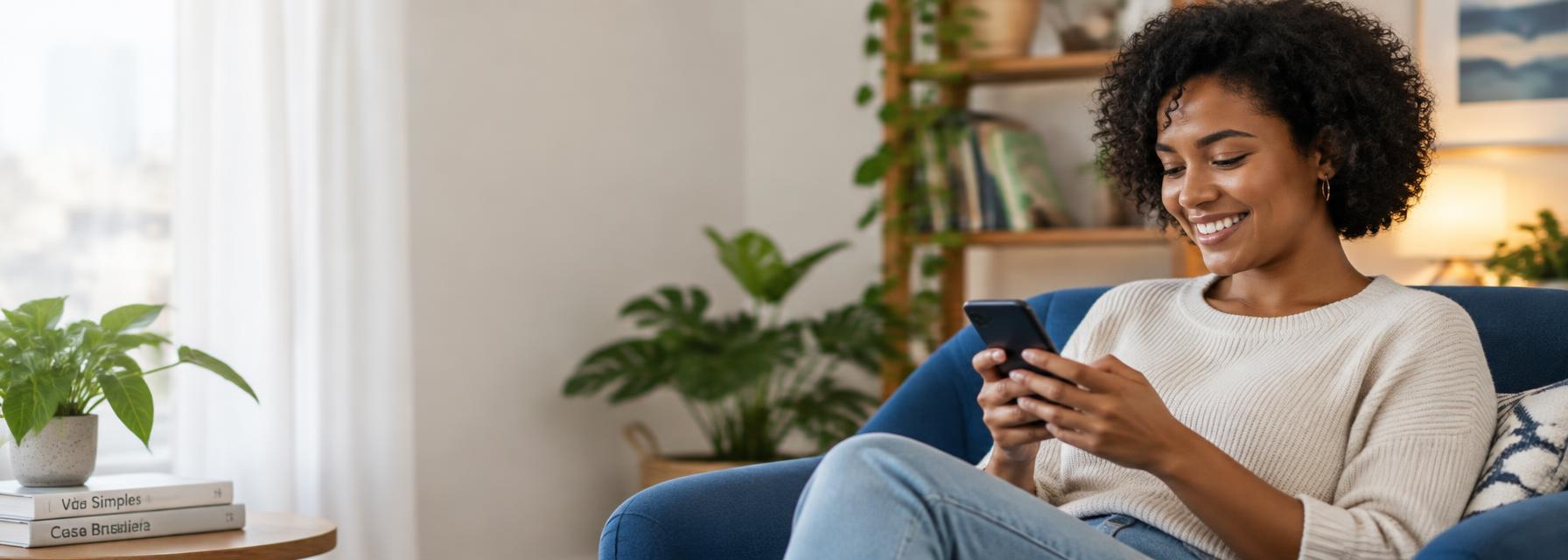 Cliente usando o celular para falar com o suporte